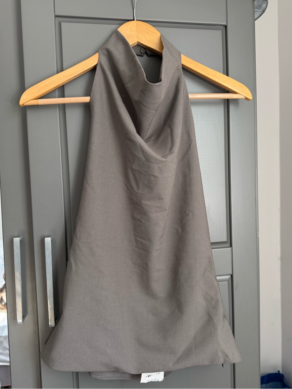 Zara Taupe Draped Halter Top